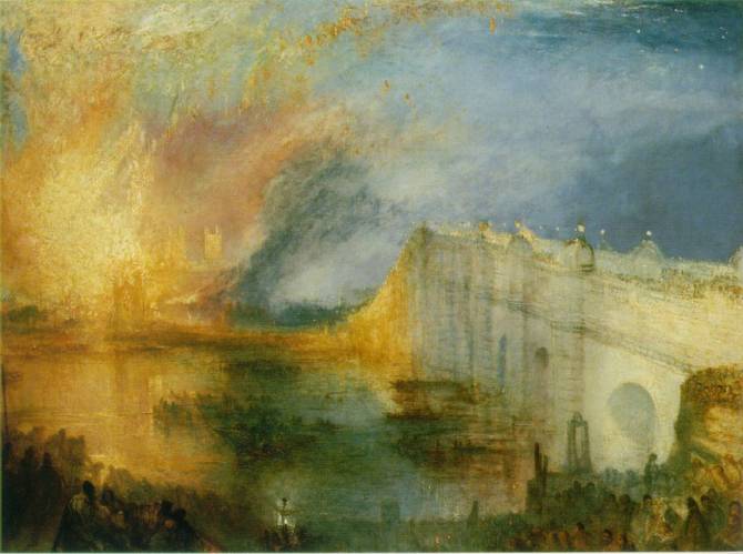 El incendio del Parlamento Romanticismo Inglaterra