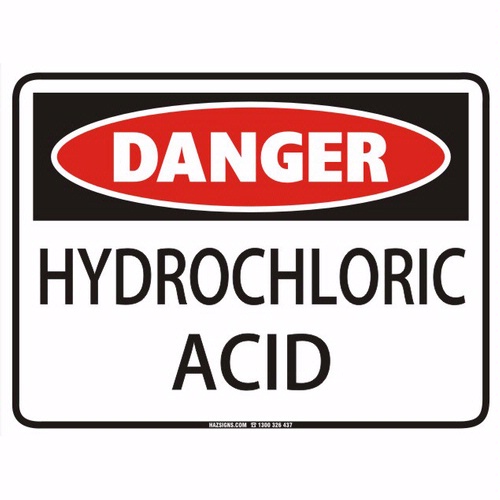 El ácido clorhídrico advertencia