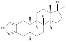 Formula estructural del Estanozolol