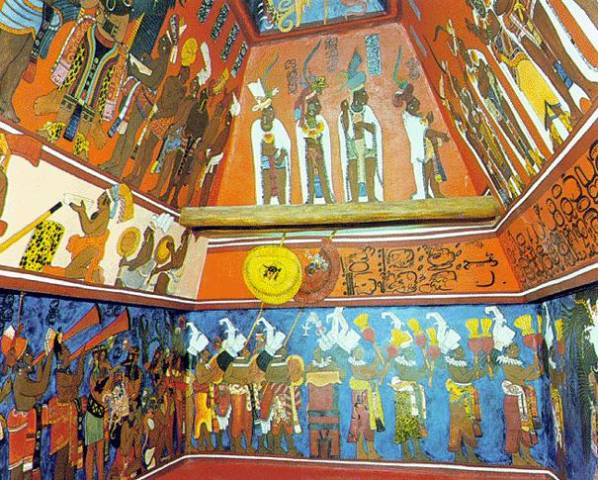 frescos de Bonampak mayas